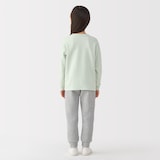 キッズ　ワッフル編みクルーネック長袖Ｔシャツ