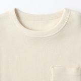 キッズ　ワッフル編みクルーネック長袖Ｔシャツ