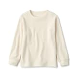 キッズ　ワッフル編みクルーネック長袖Ｔシャツ