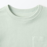 キッズ　ワッフル編みクルーネック長袖Ｔシャツ