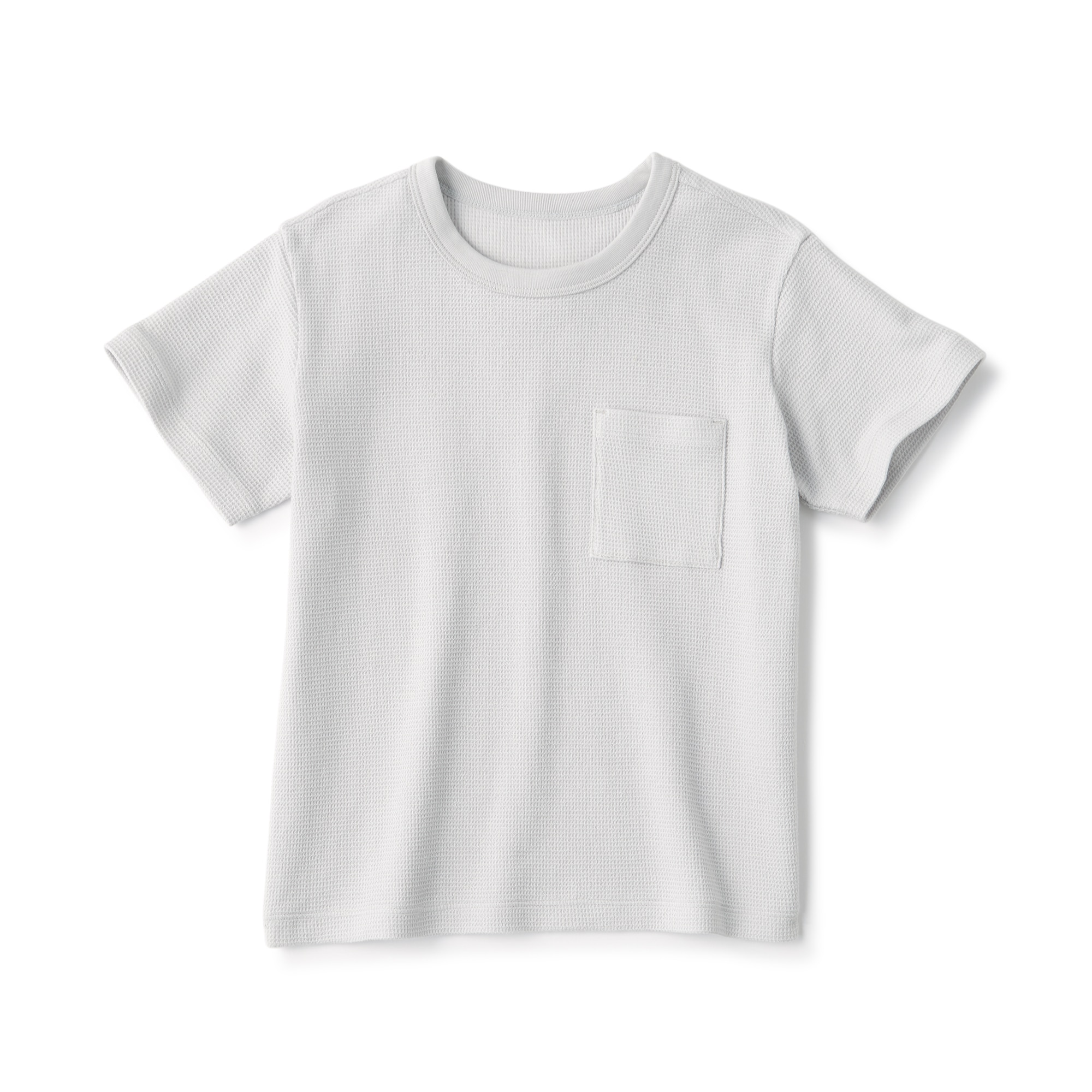 キッズ　ワッフル編みクルーネック半袖Ｔシャツ