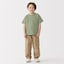 キッズ　ワッフル編みクルーネック半袖Ｔシャツ
