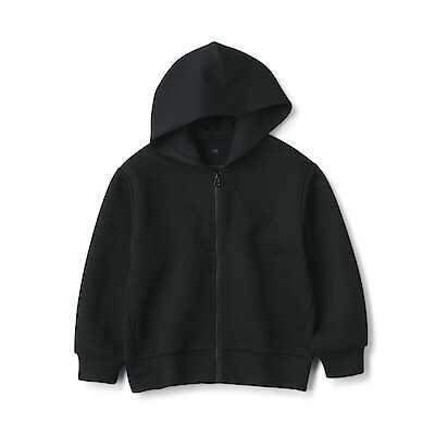 キッズ　乾きやすい二重編みスウェットフルジップパーカ