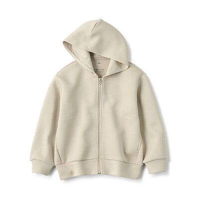 キッズ　乾きやすい二重編みスウェットフルジップパーカ