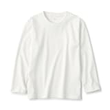 キッズ　天竺編みクルーネック長袖Ｔシャツ　無地