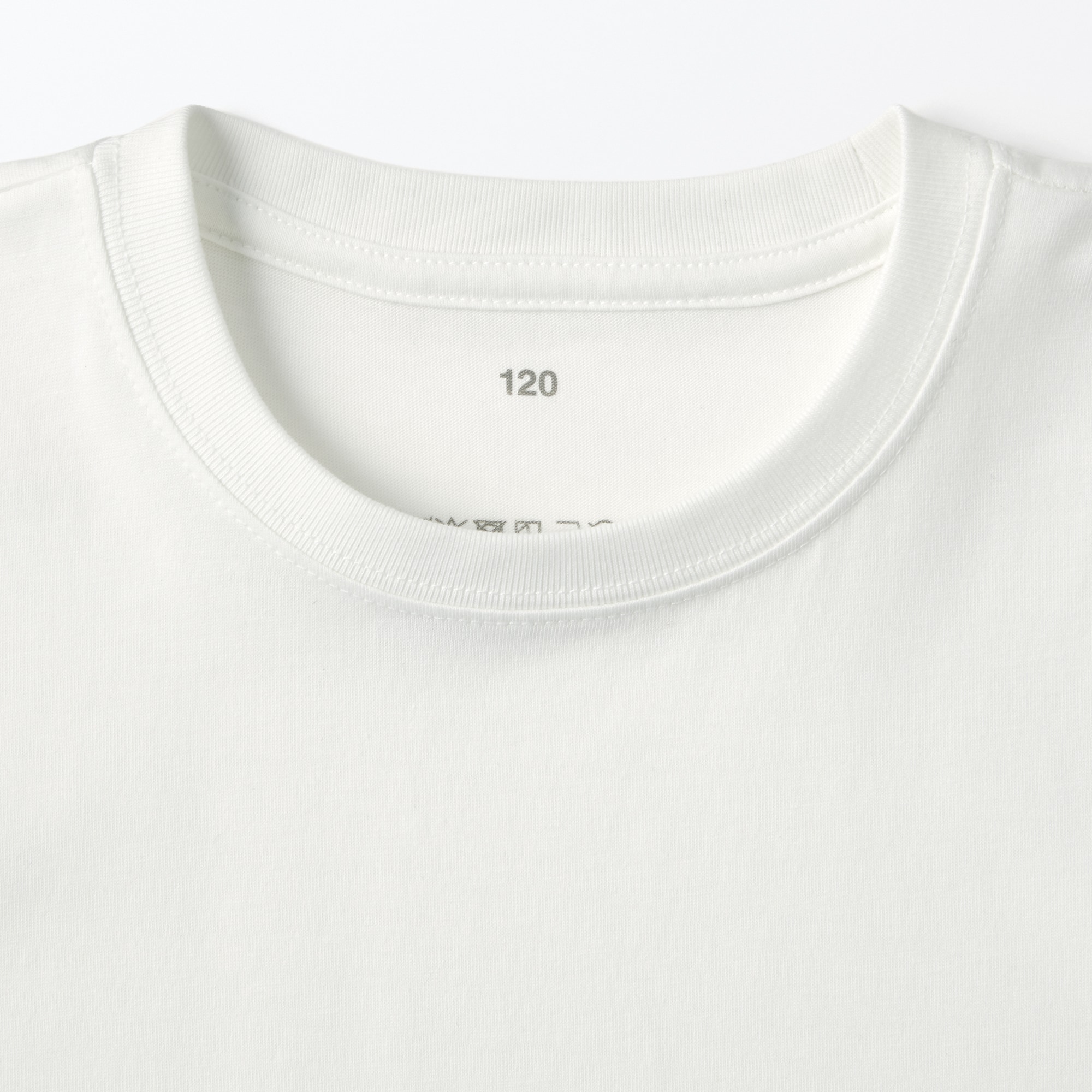 キッズ　天竺編みクルーネック長袖Ｔシャツ　無地