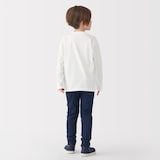 キッズ　天竺編みクルーネック長袖Ｔシャツ　無地