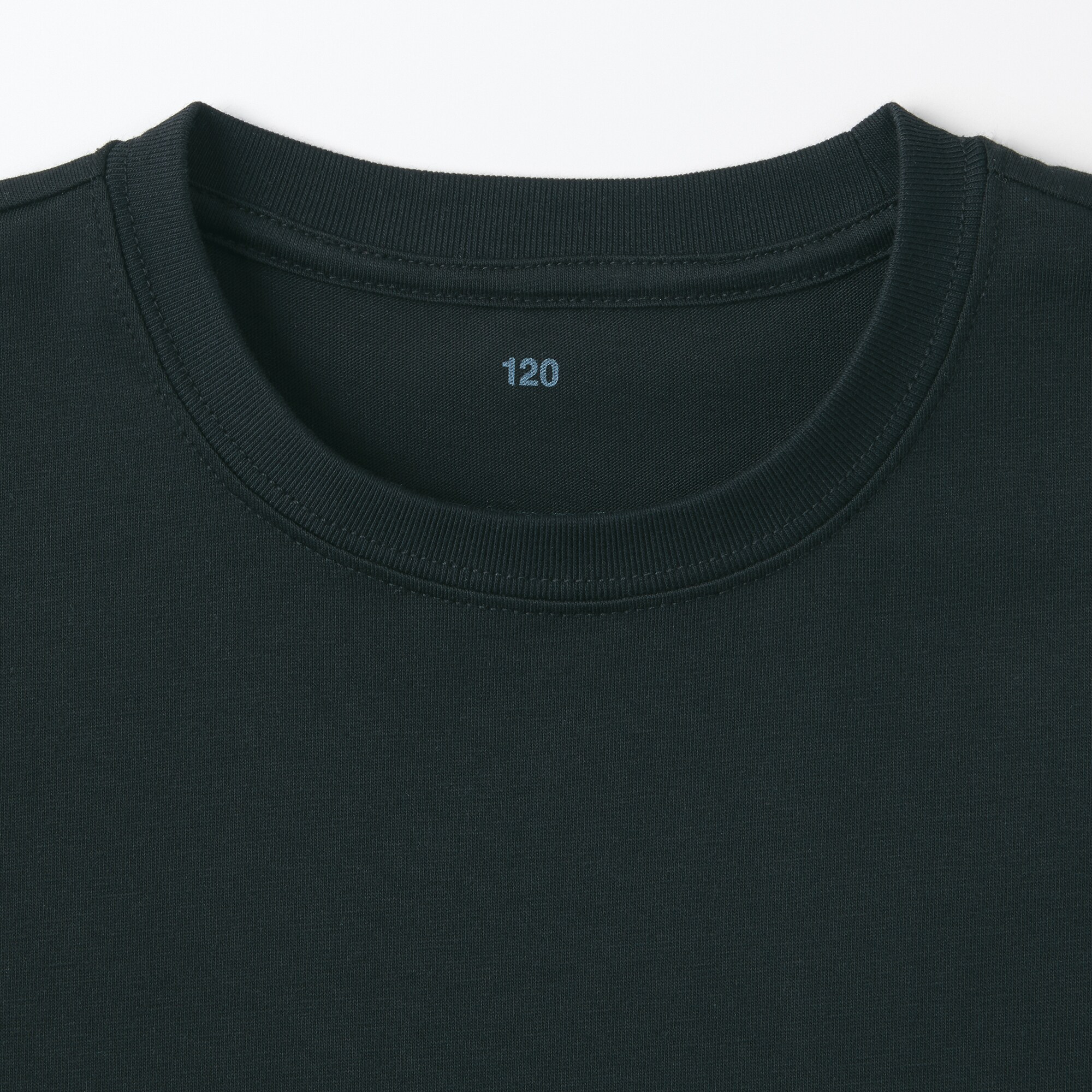 キッズ　天竺編みクルーネック長袖Ｔシャツ　無地