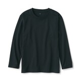 キッズ　天竺編みクルーネック長袖Ｔシャツ　無地