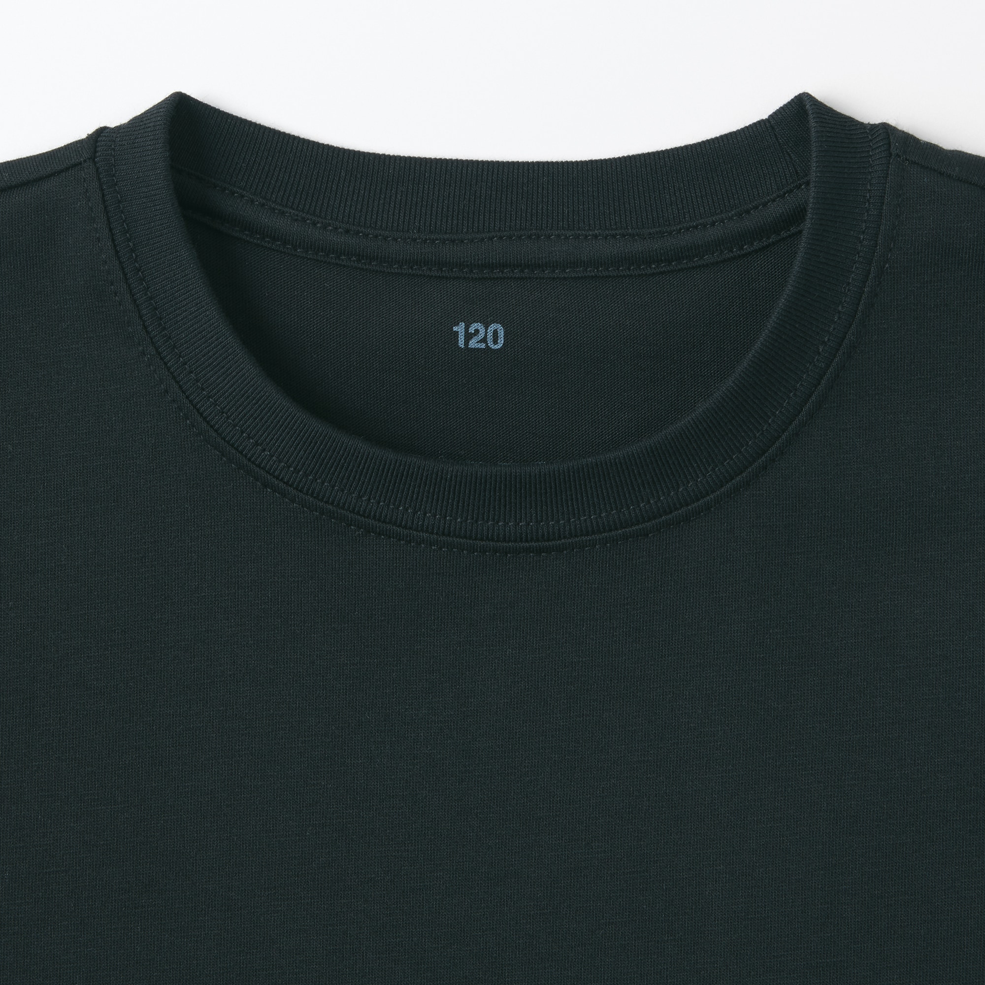 キッズ　天竺編みクルーネック長袖Ｔシャツ　無地