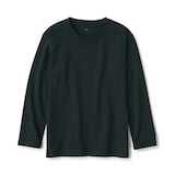 キッズ　天竺編みクルーネック長袖Ｔシャツ　無地