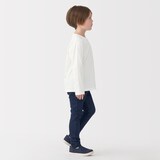 キッズ　天竺編みクルーネック長袖Ｔシャツ　無地