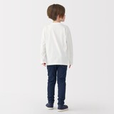 キッズ　天竺編みクルーネック長袖Ｔシャツ　無地