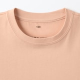 キッズ　天竺編みクルーネック長袖Ｔシャツ　無地