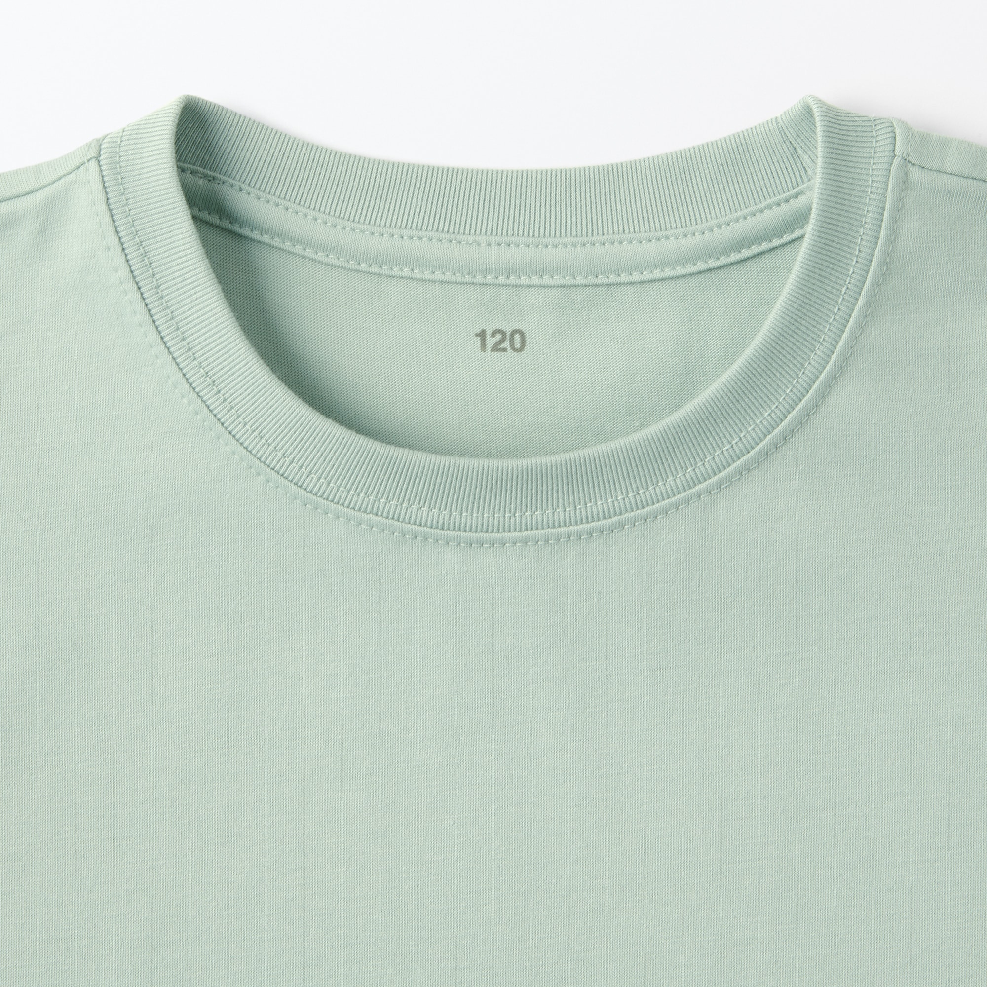 キッズ　天竺編みクルーネック長袖Ｔシャツ　無地