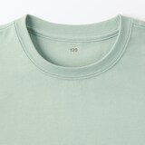 キッズ　天竺編みクルーネック長袖Ｔシャツ　無地