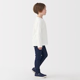 キッズ　天竺編みクルーネック長袖Ｔシャツ　無地