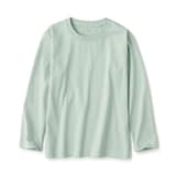キッズ　天竺編みクルーネック長袖Ｔシャツ　無地
