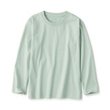 キッズ　天竺編みクルーネック長袖Ｔシャツ　無地