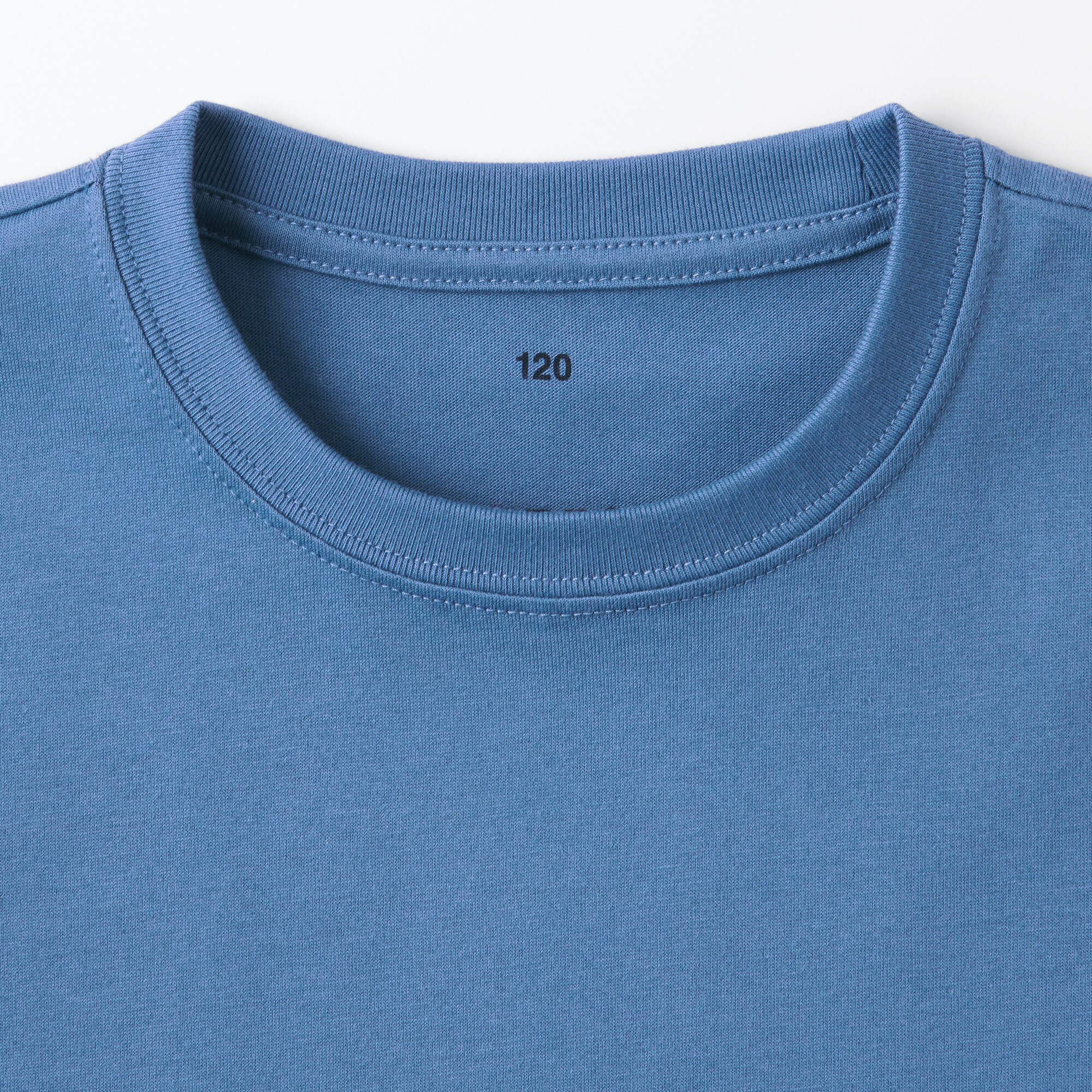 キッズ　天竺編みクルーネック長袖Ｔシャツ　無地