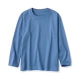 キッズ　天竺編みクルーネック長袖Ｔシャツ　無地