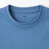 キッズ　天竺編みクルーネック長袖Ｔシャツ　無地