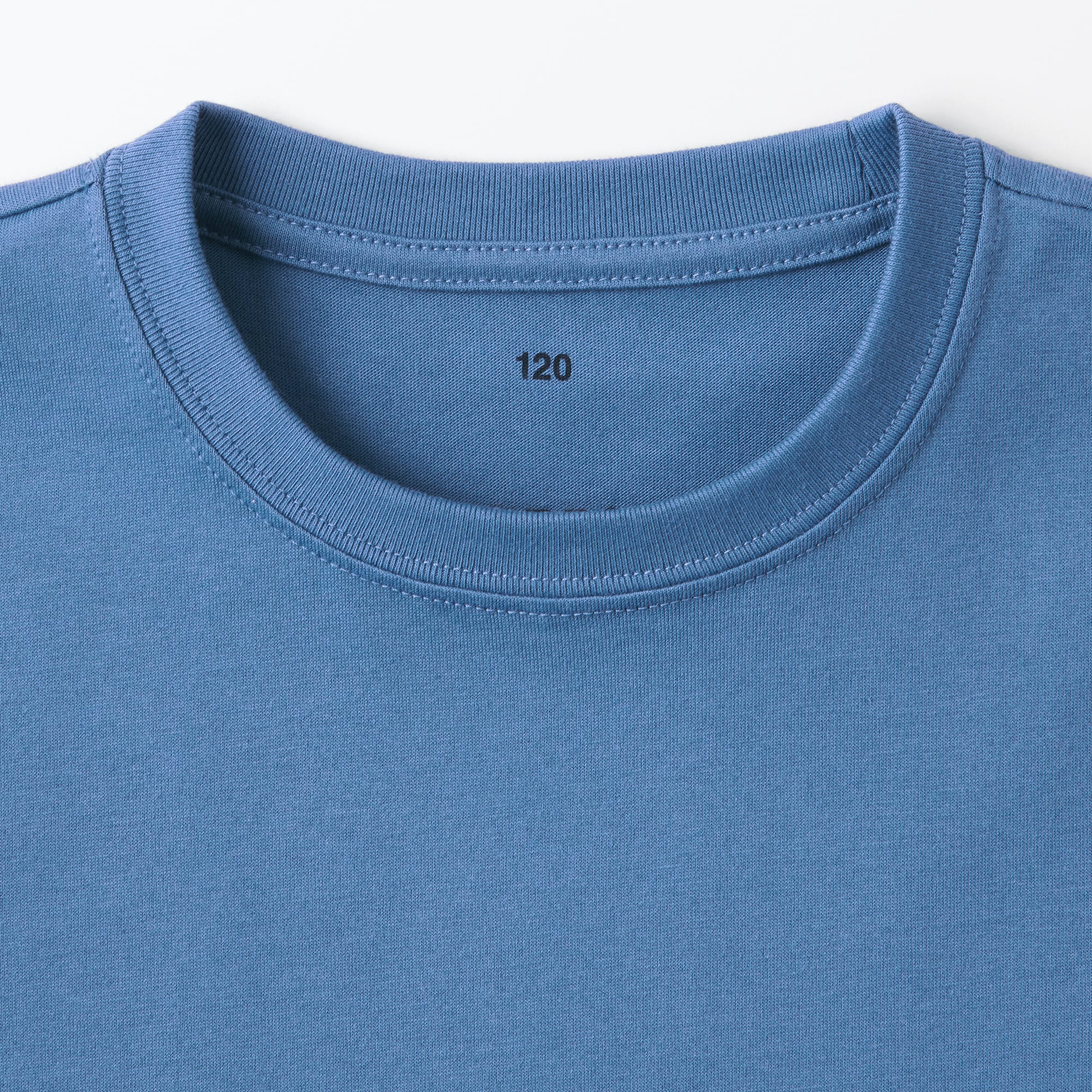 キッズ　天竺編みクルーネック長袖Ｔシャツ　無地