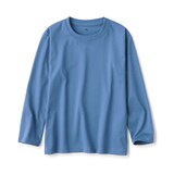 キッズ　天竺編みクルーネック長袖Ｔシャツ　無地