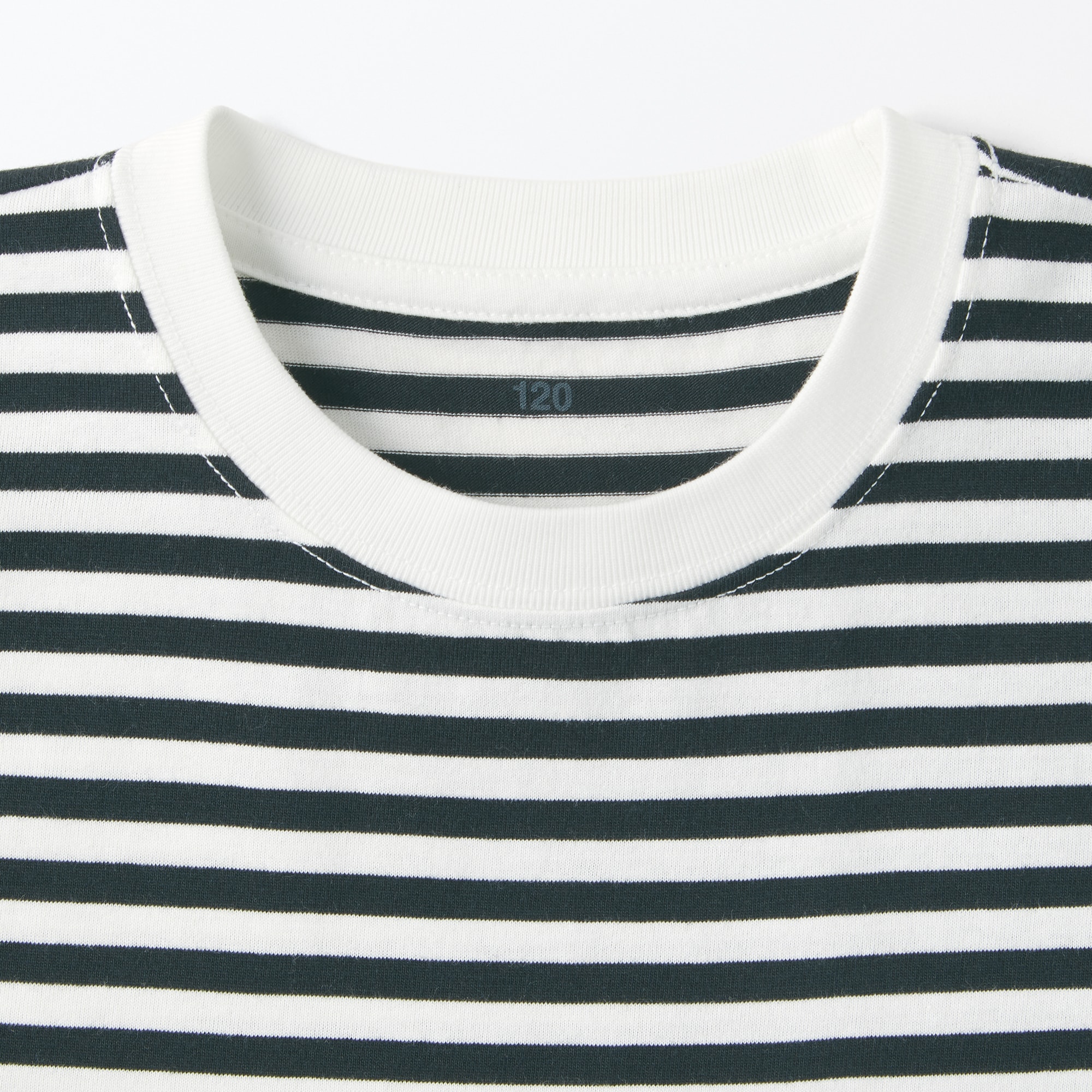 キッズ　天竺編みクルーネック長袖Ｔシャツ　ボーダー