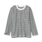 キッズ　天竺編みクルーネック長袖Ｔシャツ　ボーダー