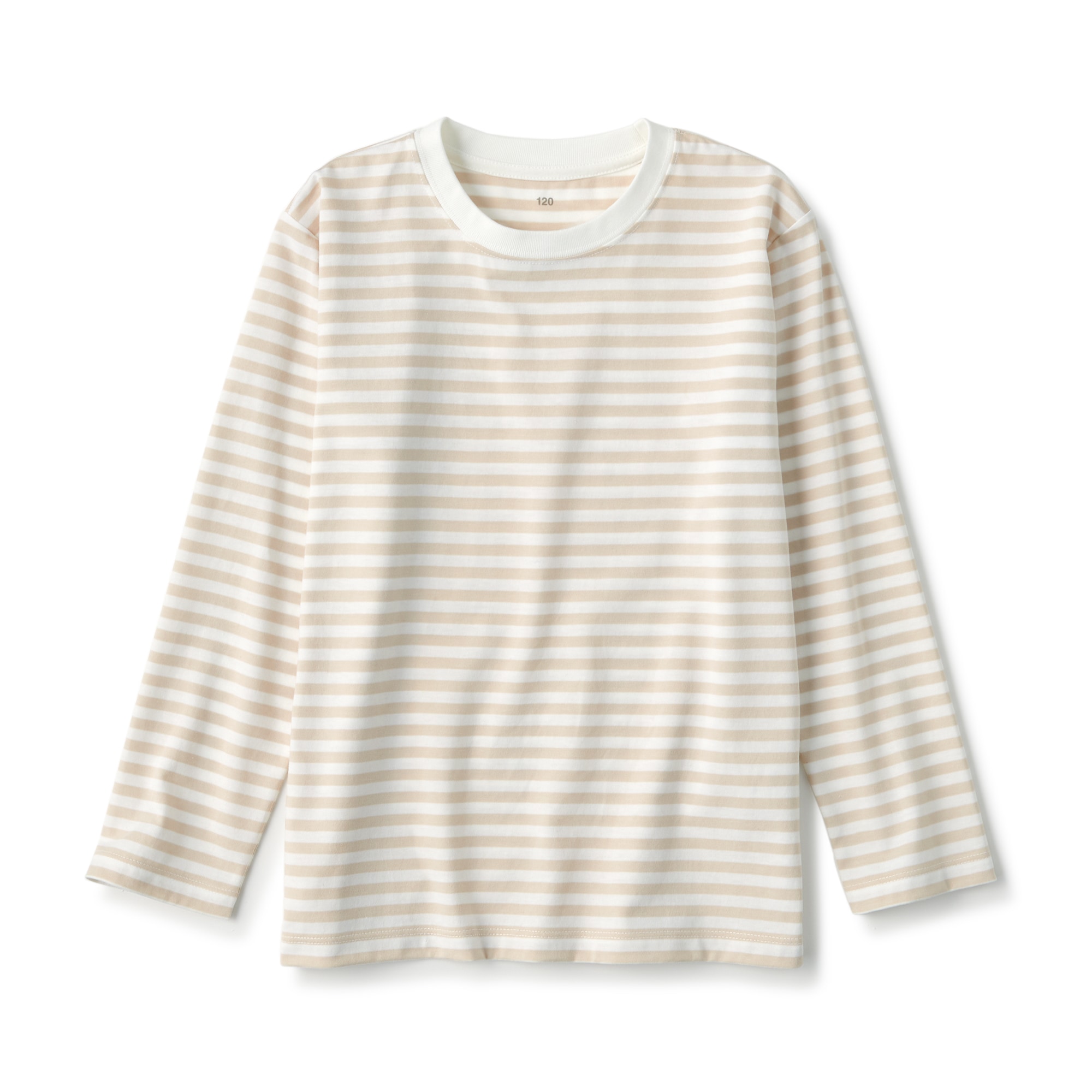 キッズ　天竺編みクルーネック長袖Ｔシャツ　ボーダー