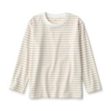 キッズ　天竺編みクルーネック長袖Ｔシャツ　ボーダー