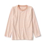 キッズ　天竺編みクルーネック長袖Ｔシャツ　ボーダー