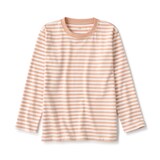 キッズ　天竺編みクルーネック長袖Ｔシャツ　ボーダー