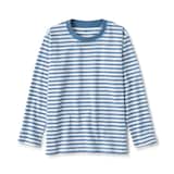 キッズ　天竺編みクルーネック長袖Ｔシャツ　ボーダー