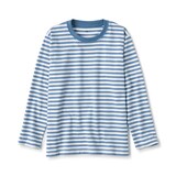 キッズ　天竺編みクルーネック長袖Ｔシャツ　ボーダー