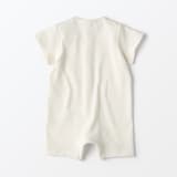 ベビー　脇に縫い目のない鹿の子編み半袖ショートオール