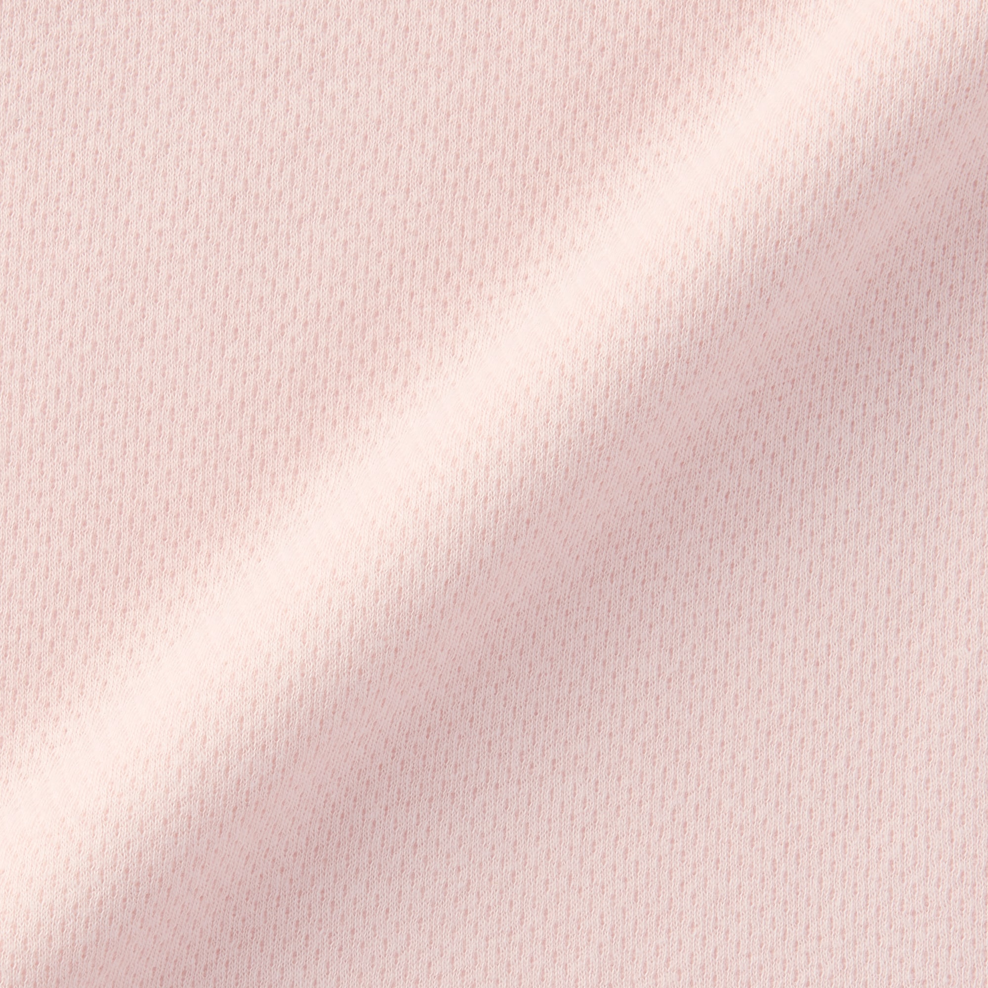 ベビー　脇に縫い目のない鹿の子編み半袖ショートオール