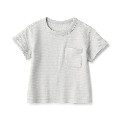 ベビー　あたまするっとワッフル編みクルーネック半袖Ｔシャツ