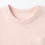 ベビー　あたまするっとワッフル編みクルーネック半袖Ｔシャツ
