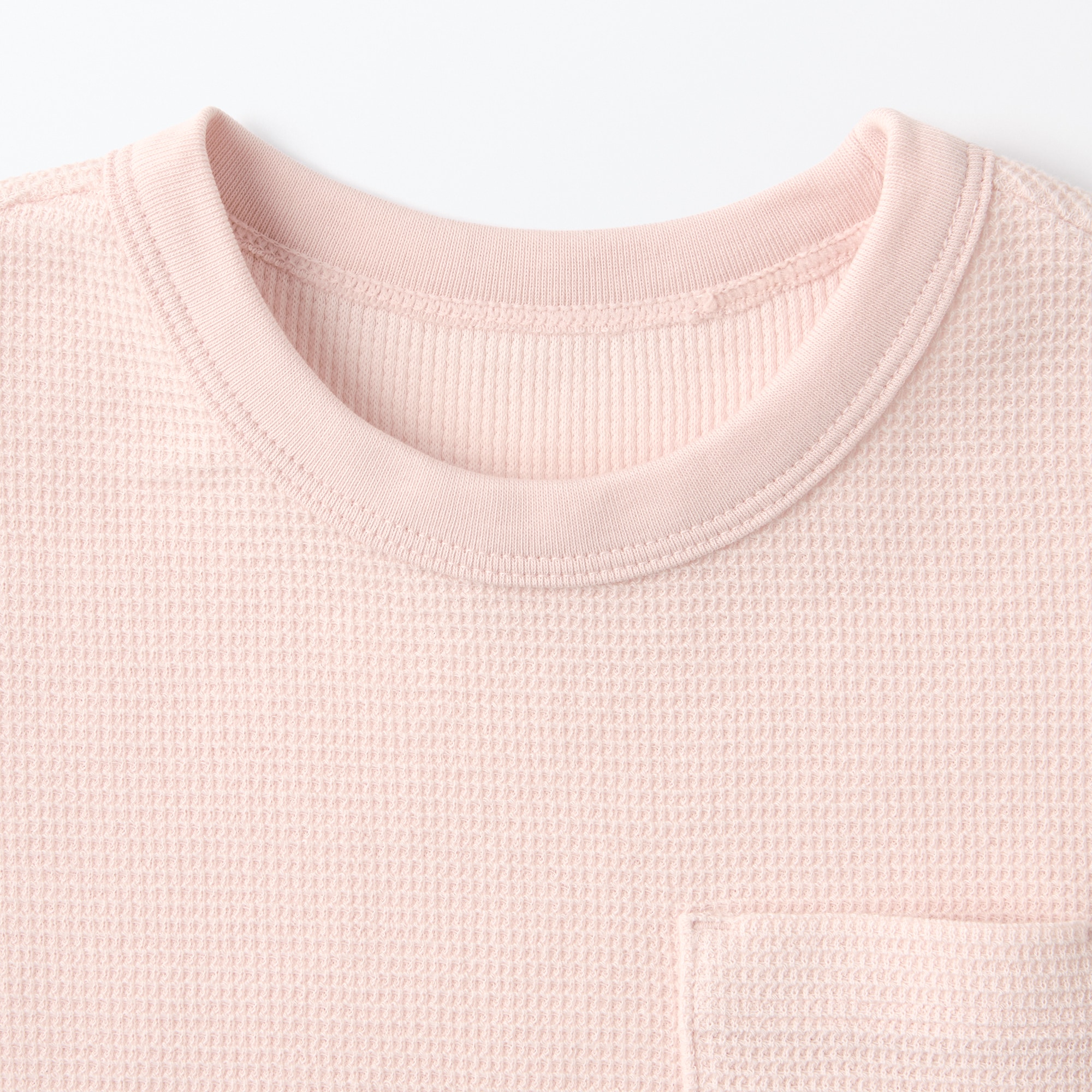 ベビー　あたまするっとワッフル編みクルーネック半袖Ｔシャツ