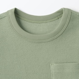 ベビー　あたまするっとワッフル編みクルーネック半袖Ｔシャツ