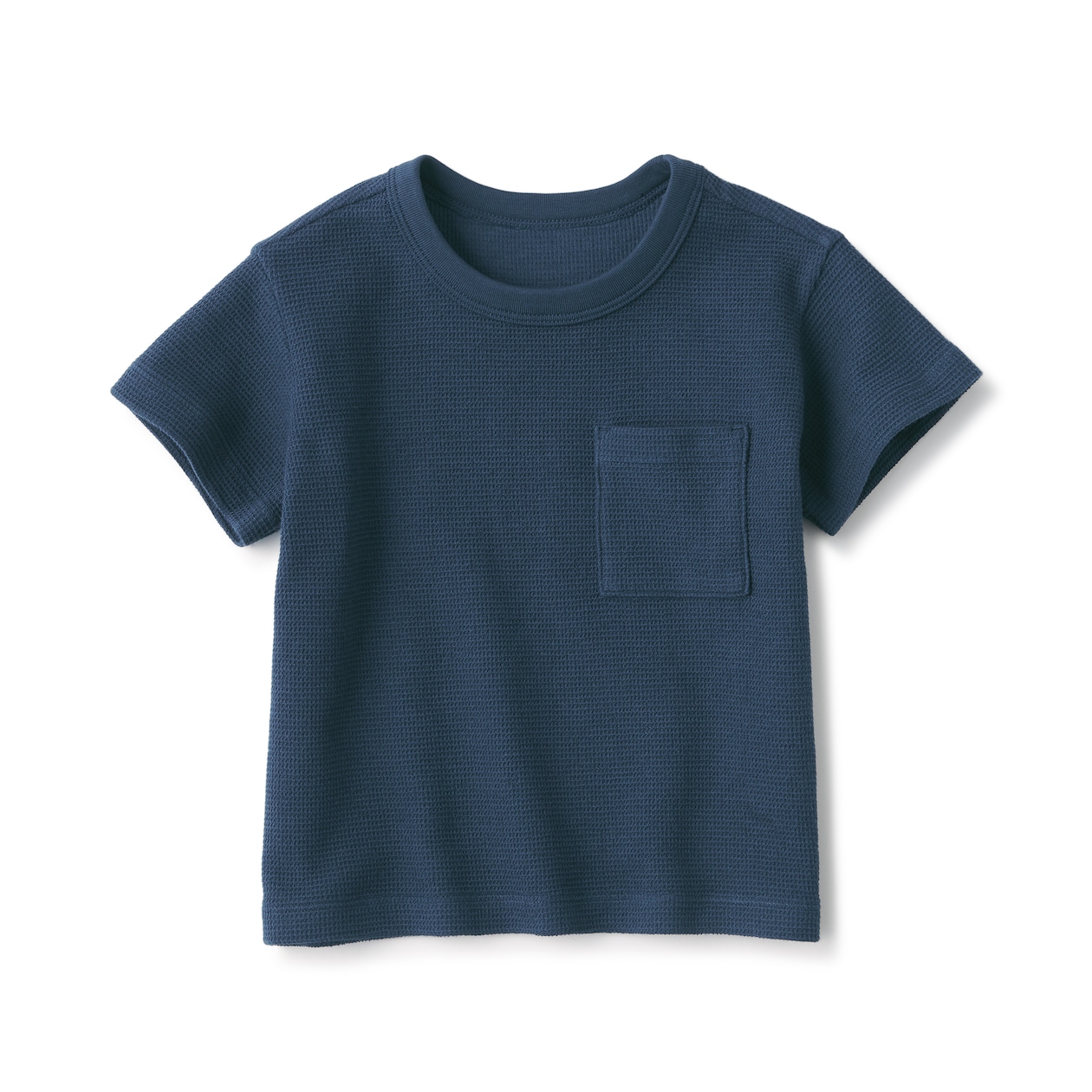 ベビー　あたまするっとワッフル編みクルーネック半袖Ｔシャツ