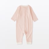 ベビー　脇に縫い目のないフライス編み長袖カバーオール