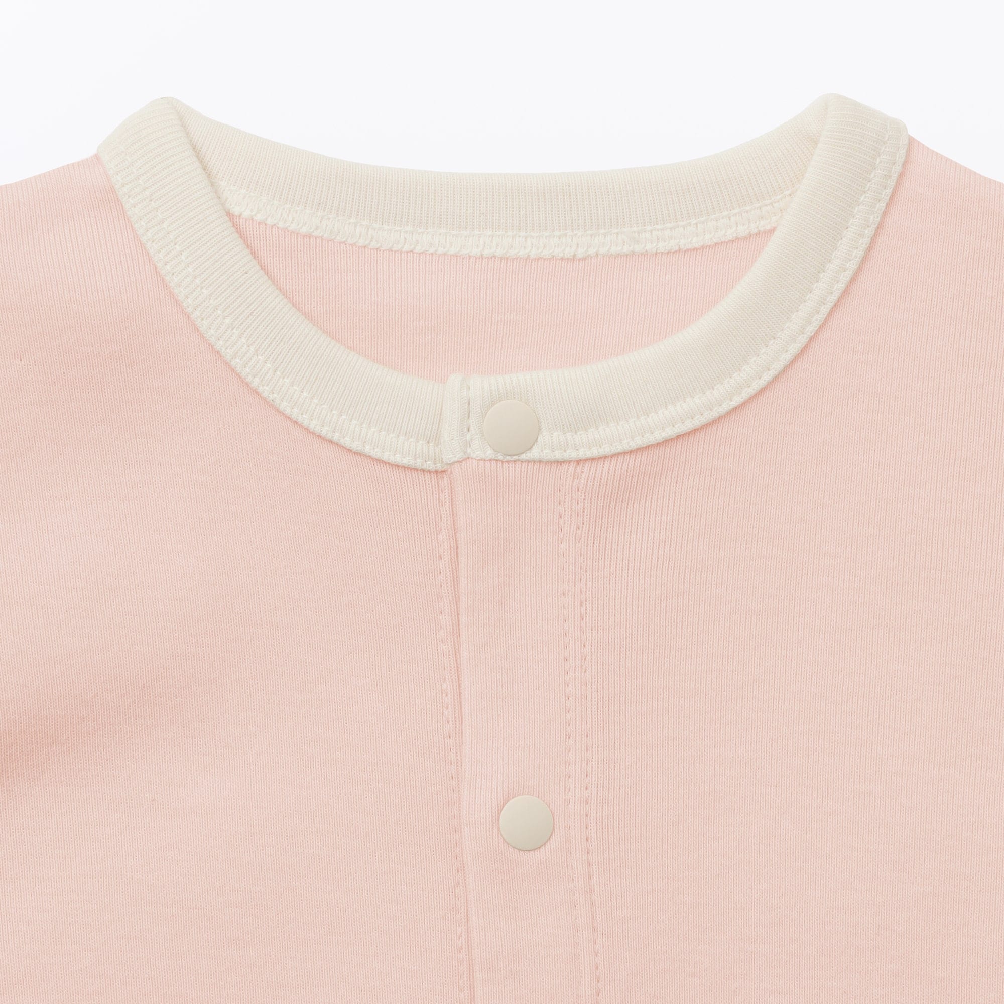 ベビー　脇に縫い目のないフライス編み長袖カバーオール