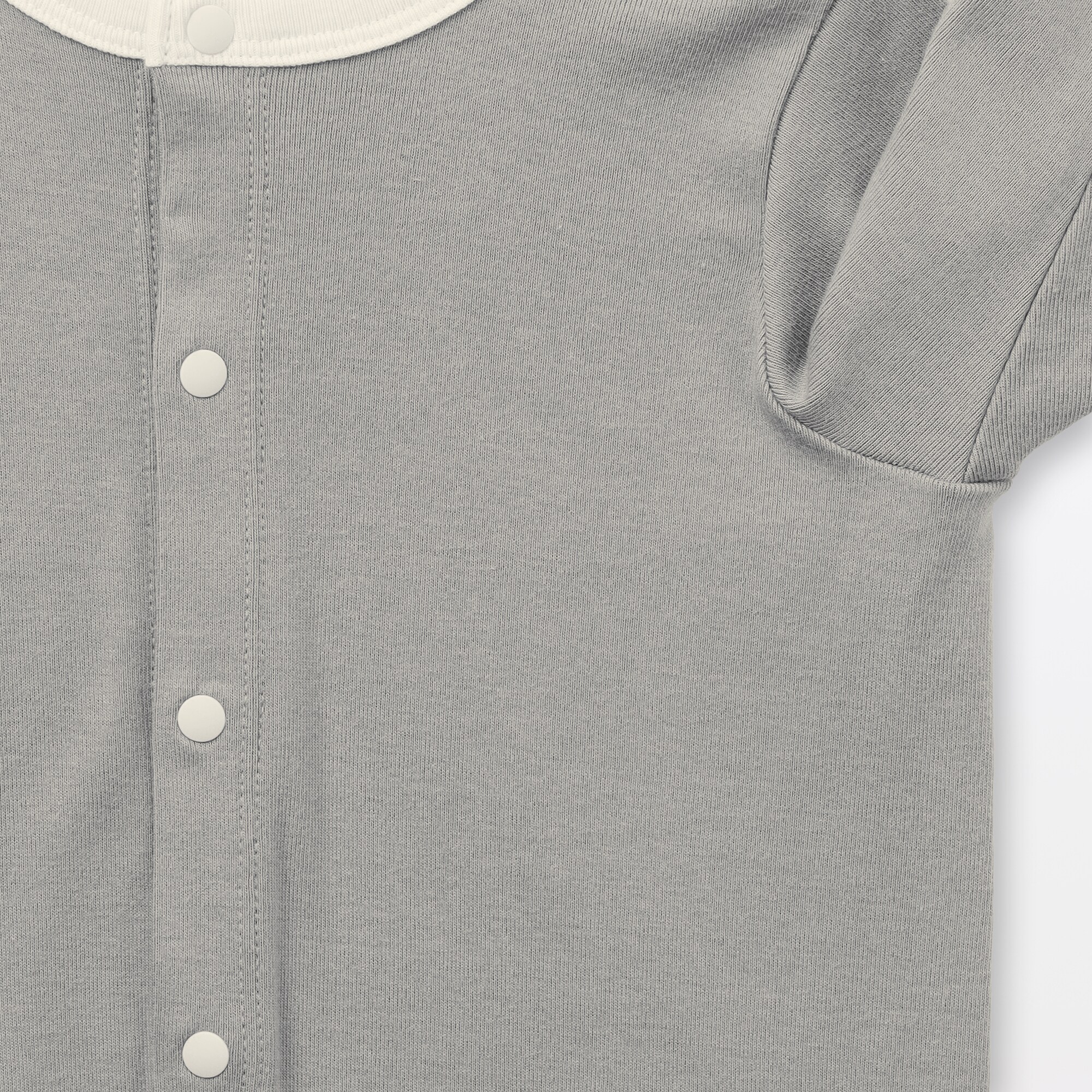 ベビー 脇に縫い目のないフライス編み長袖カバーオール | 無印良品