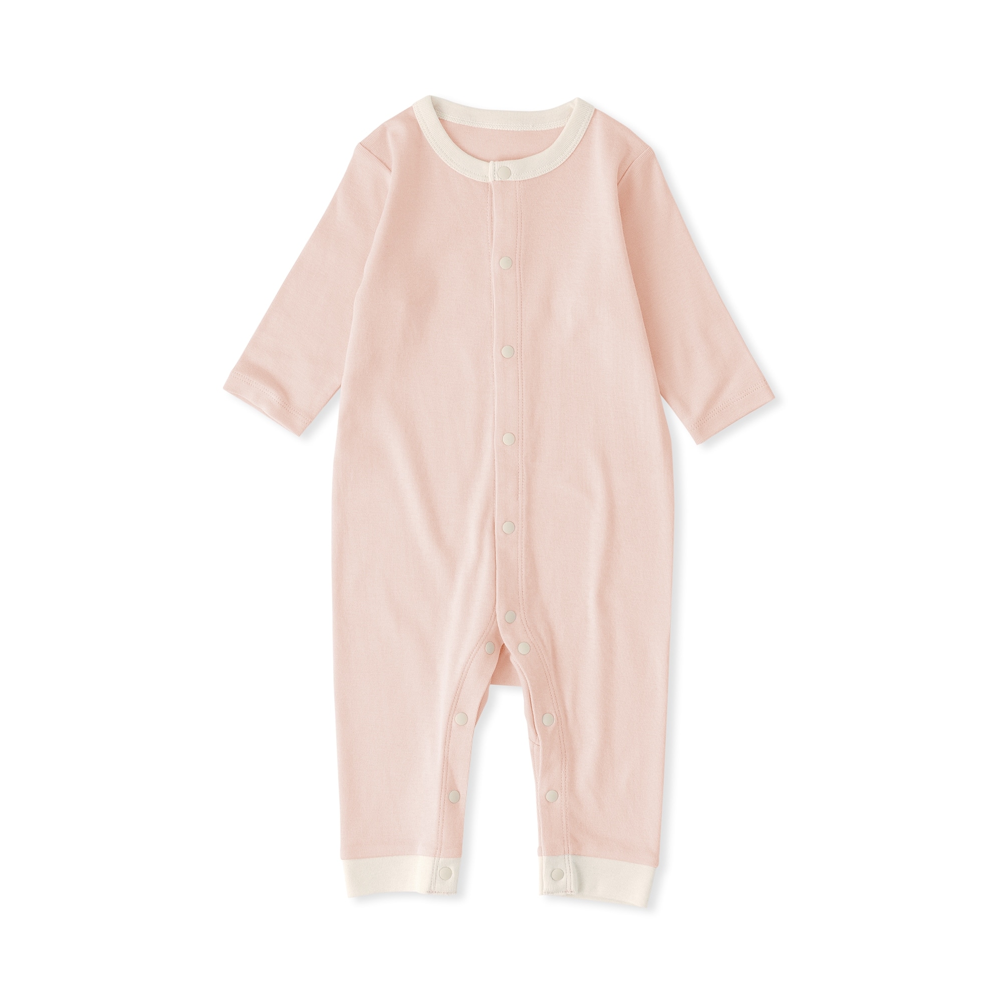 ベビー 脇に縫い目のないフライス編み長袖カバーオール | 無印良品