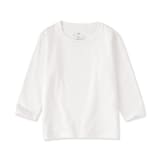 ベビー　あたまするっと　天竺編みクルーネック長袖Ｔシャツ　無地