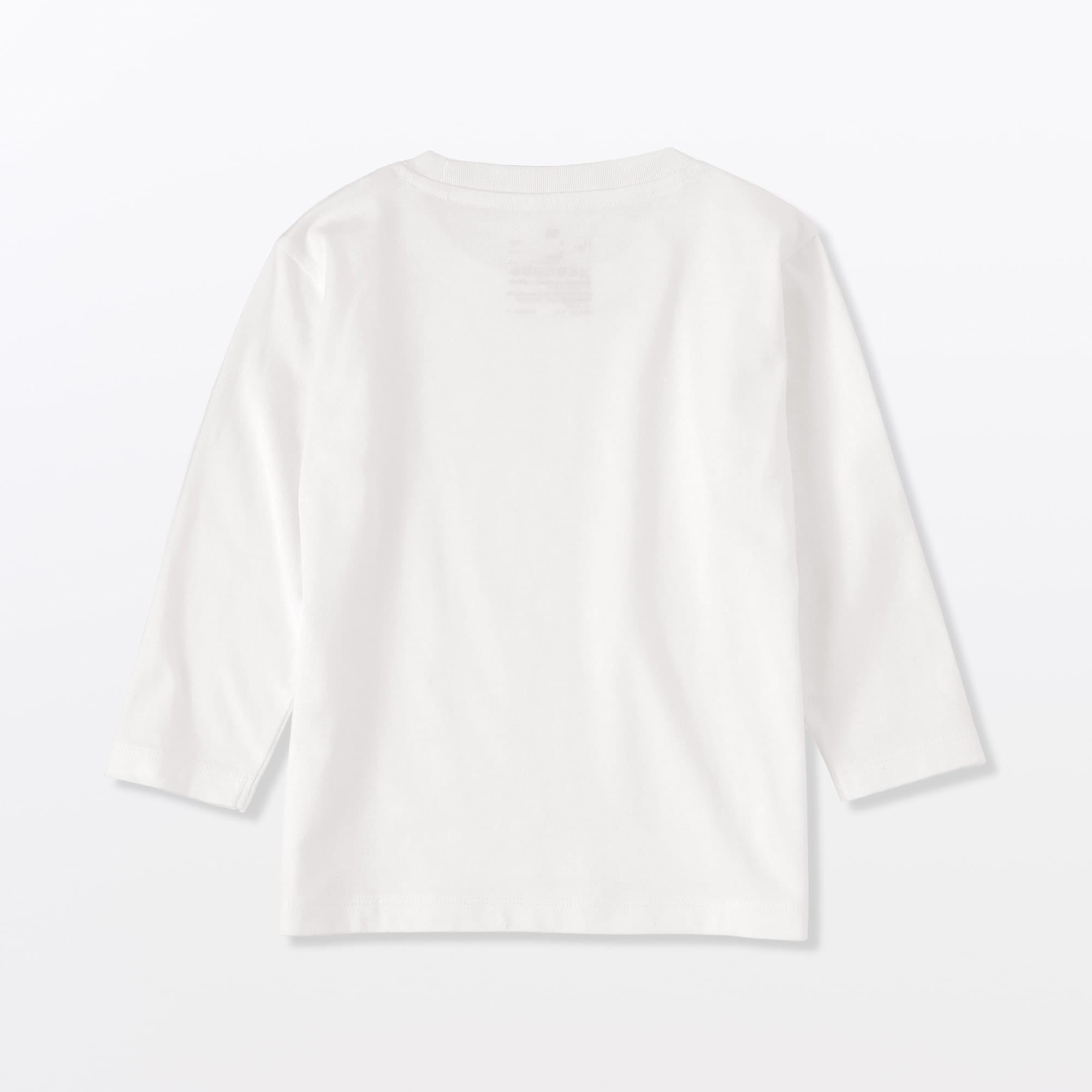 ベビー　あたまするっと　天竺編みクルーネック長袖Ｔシャツ　無地