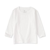 ベビー　あたまするっと　天竺編みクルーネック長袖Ｔシャツ　無地